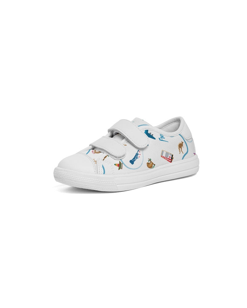 Passport Stamps Kids Velcro Sneaker