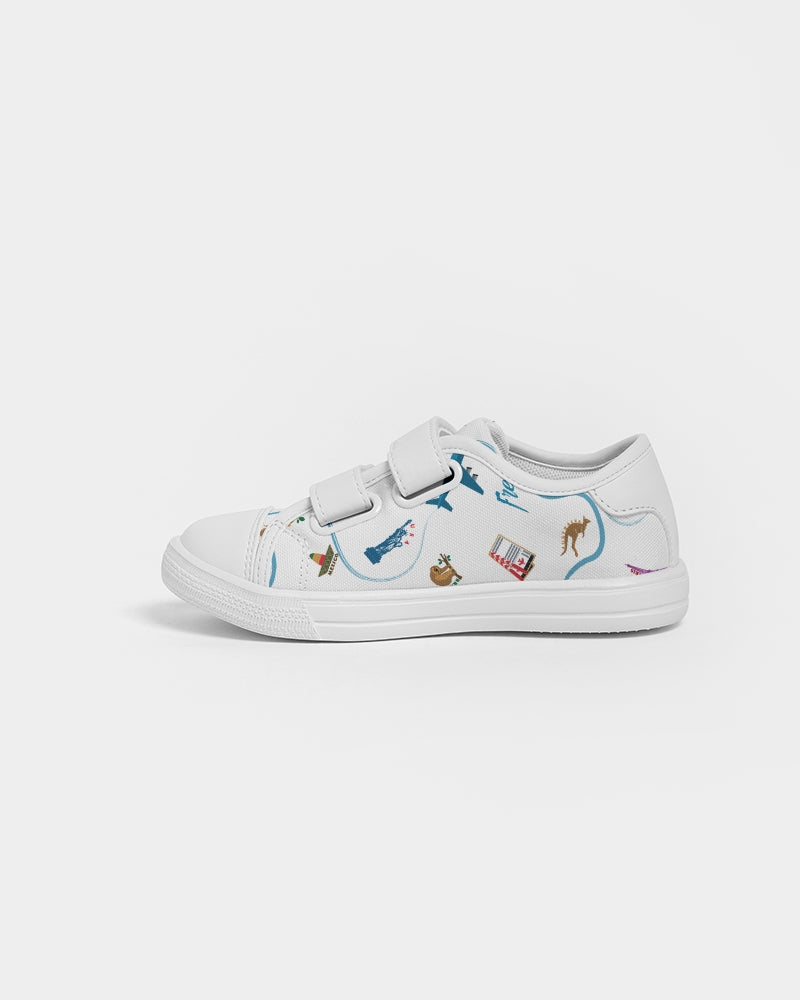 Passport Stamps Kids Velcro Sneaker
