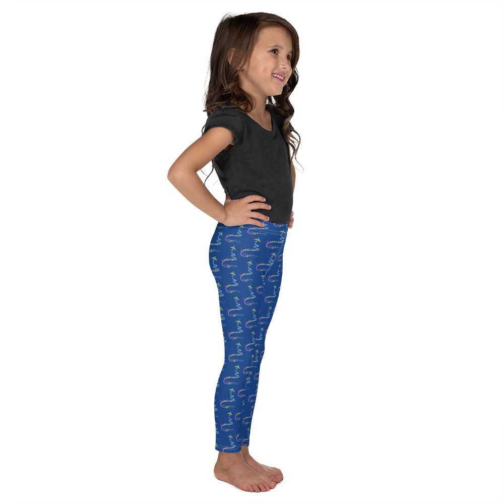 Frequent Flyer Kid's Leggings (blue)