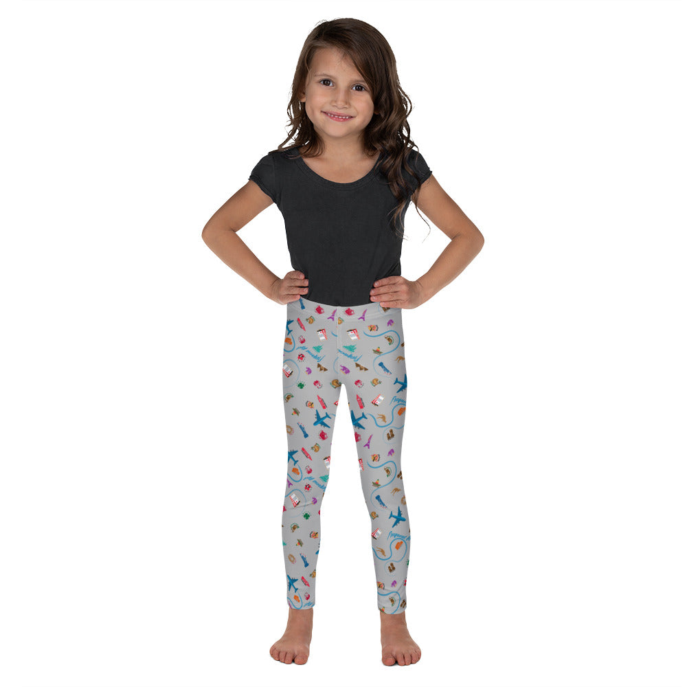 Passport Stamps Frequent Flyer Kid's Leggings