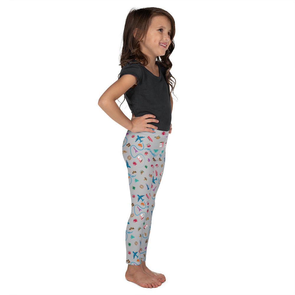 Passport Stamps Frequent Flyer Kid's Leggings