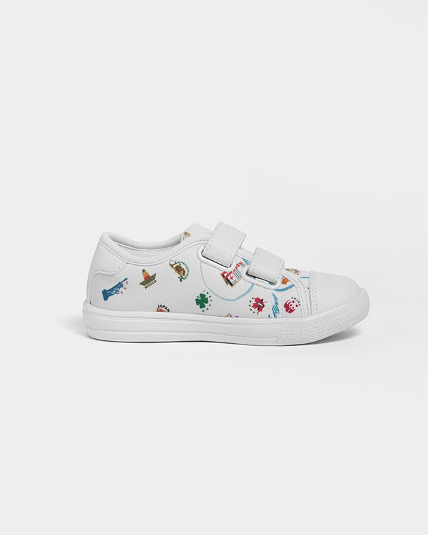 Passport Stamps Kids Velcro Sneaker