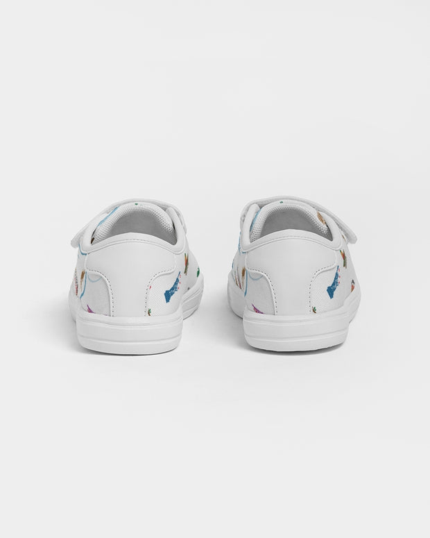 Passport Stamps Kids Velcro Sneaker