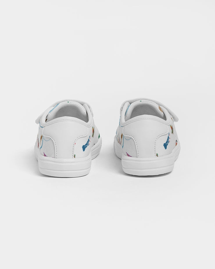 Passport Stamps Kids Velcro Sneaker